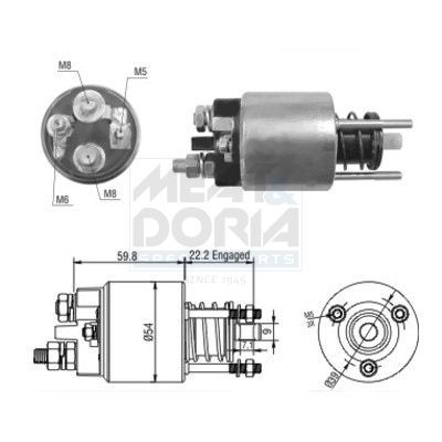 MEAT & DORIA Solenoid, startmotor 46134 46134 MEAT & DORIA solenoid startmotor Toyota AURIS