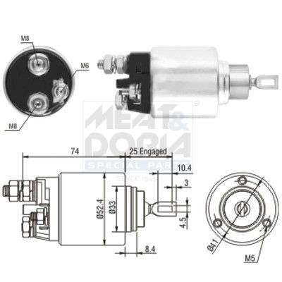 Startrelais MEAT & DORIA 46144 MEAT & DORIA 46144 Magneetschakelaar, startmotor CITROËN JUMPER 2015