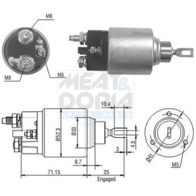 MEAT & DORIA Magnetschalter, Anlasser 46153 MEAT & DORIA 46153 Magnetschalter, Anlasser CITROЁN Jumper I Bus (244) 2.8 HDi 105 PS 2005