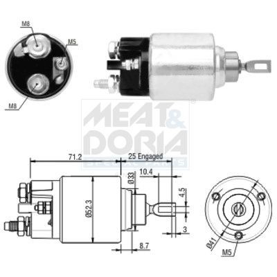 MEAT & DORIA Magnetafbryder, starter 46154 MEAT & DORIA Magnetafbryder starter PEUGEOT 46154