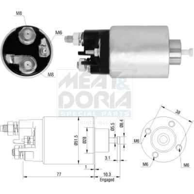 MEAT & DORIA Elettromagnete motorino avviamento 46157 MEAT & DORIA 46157 Elettromagnete motorino avviamento ALFA ROMEO 155 (167) 1.8 T.S. (167.A4C, 167.A) 105 CV 1993