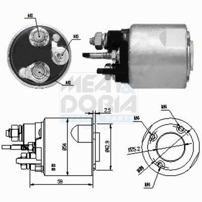 Magnetschalter, Anlasser MEAT & DORIA 46159 MEAT & DORIA 46159: Magnetschalter Starter Dacia LOGAN 2023