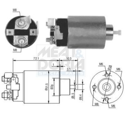 MEAT & DORIA Startrelais 46162 MEAT & DORIA 46162 Solenoïde startmotor Volkswagen CADDY originele