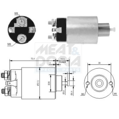 Magnetschalter, Anlasser MEAT & DORIA 46167 MEAT & DORIA 46167: Magnetschalter Starter Mitsubishi PAJERO 2016