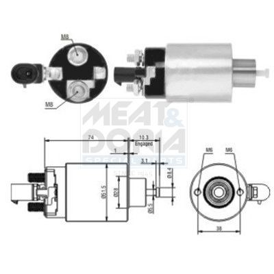 Ievilcējrelejs, Starteris MEAT & DORIA 46171 MEAT & DORIA 46171: Startera ievilcējrelejs Jeep GRAND CHEROKEE 2020