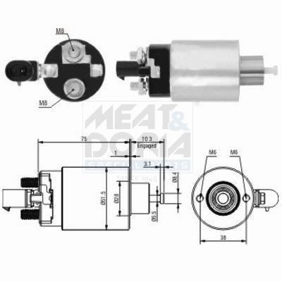MEAT & DORIA Magnetafbryder, starter 46172 MEAT & DORIA 46172 originale Jeep Wrangler TJ Magnetafbryder starter hvad koster