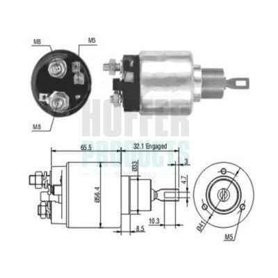 HOFFER Magneettikytkin, käynnistin 6646003 hinta Jeep XJ Starttirele 6646003 HOFFER