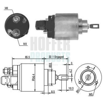 HOFFER Elettromagnete motorino avviamento 6646004 HOFFER 6646004 Elettrocalamita motorino avviamento Skoda Fabia Praktik prezzo