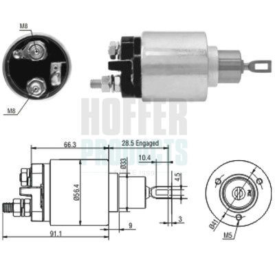 HOFFER Startrelais 6646033 HOFFER 6646033 Solenoïde startmotor A4 B6 Avant prijs