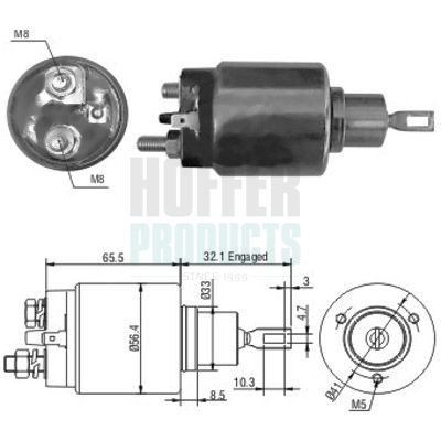 HOFFER Innslag, starter 6646067 HOFFER 6646067 Starter solenoid Land Rover Defender Flatvogn lastebil pris