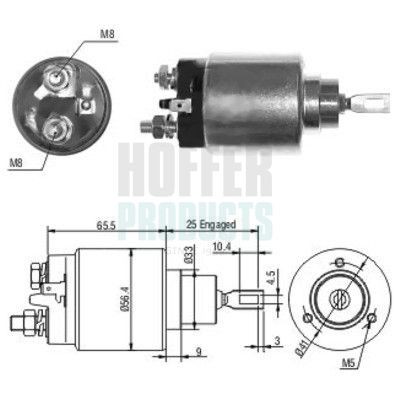 HOFFER Magnetschalter, Anlasser 6646115 Magnetschalter Anlasser HOFFER Volvo S40 6646115