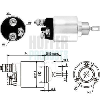 HOFFER Magnetafbryder, starter 6646129 HOFFER 6646129 Starter solenoid SAAB 9-3X Stationcar billig