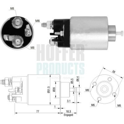 HOFFER Solenoid, startmotor 6646157 HOFFER 6646157 Solenoid startmotor Vauxhall INSIGNIA kostand