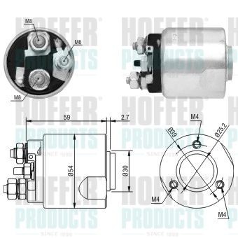 HOFFER Elektromagnetický spínač pre żtartér 6646170 6646170 Cievka štartera HOFFER MERCEDES-BENZ VITO