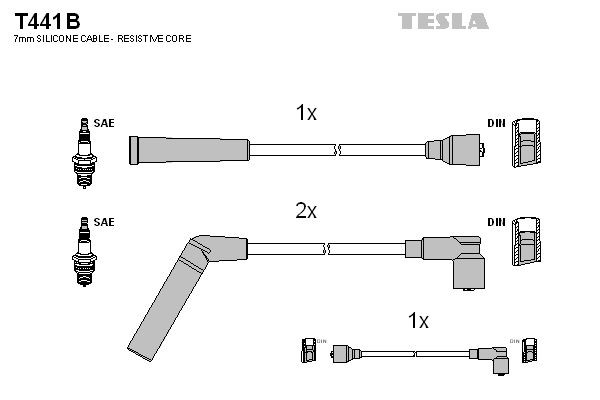 TESLA Tändkabelsats T441B T441B TESLA tändkabel DAEWOO NUBIRA