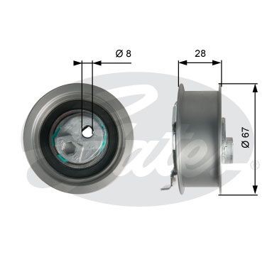 GATES Strammehjul, registerreim T43237 GATES T43237 originale Strammerull, tannrem Audi TT Roadster hva koster
