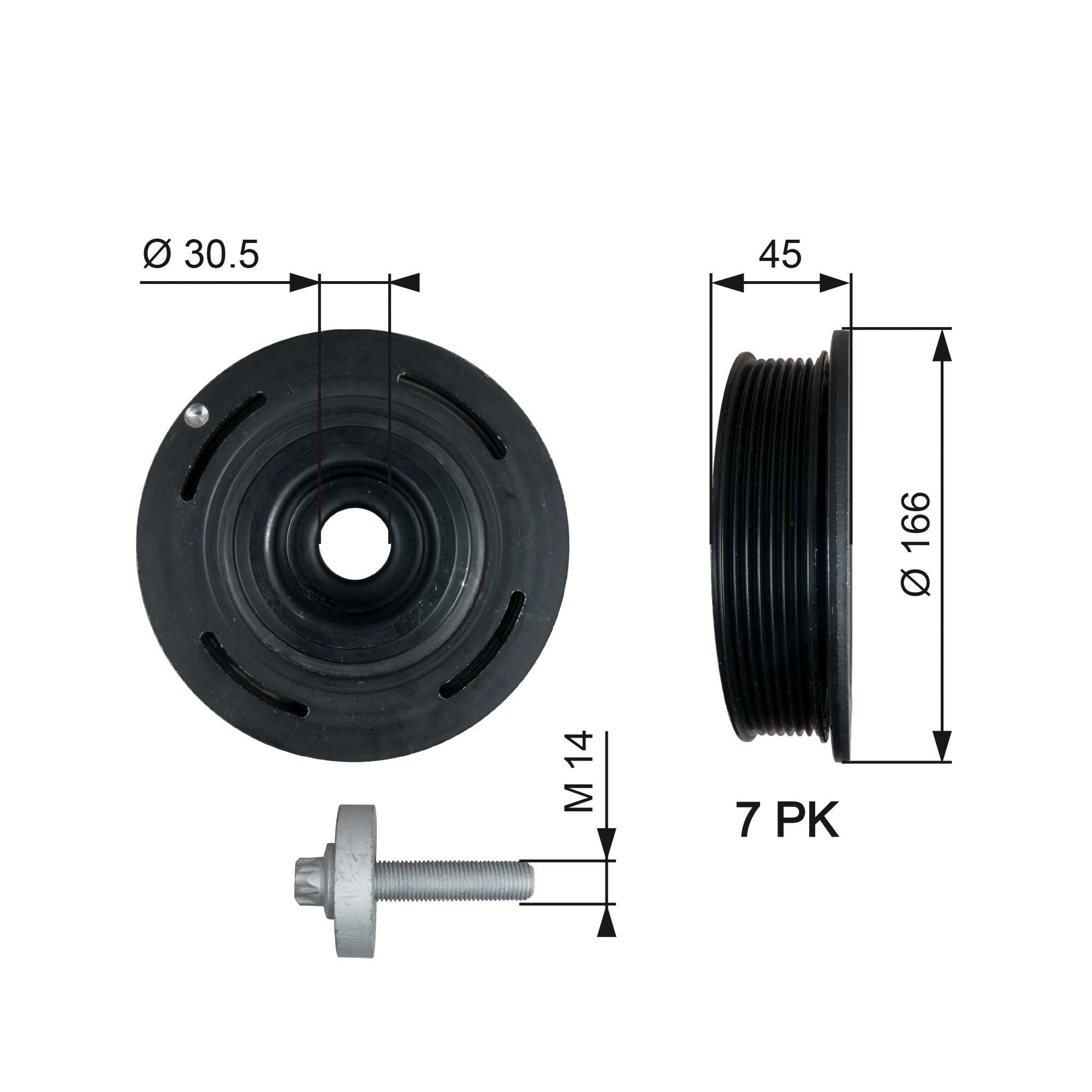 GATES Krukaspoelie TVD1054A Krukaspoelie GATES 350 Z TVD1054A goedkoop