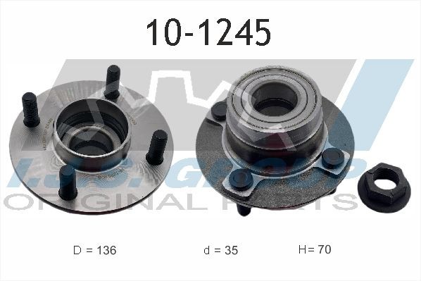 IJS GROUP Σετ ρουλεμάν τροχών 10-1245 Μουαγιέ τροχού IJS GROUP Ford TRANSIT CONNECT 10-1245