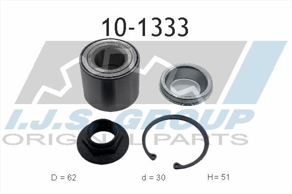 IJS GROUP Σετ ρουλεμάν τροχών 10-1333 Πλήμνη τροχού IJS GROUP 206 10-1333 φθηνά