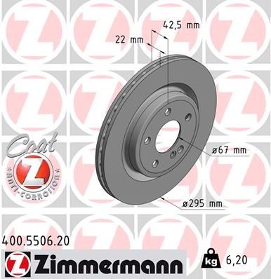 ZIMMERMANN Disco freno 400.5506.20 400.5506.20 Dischi freno ZIMMERMANN INFINITI QX60 costo