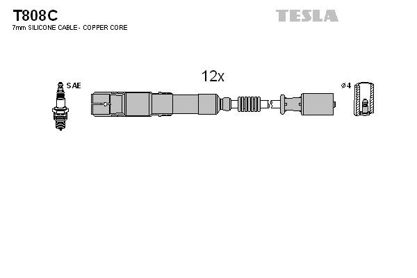TESLA Sada zapaľovacích káblov T808C TESLA T808C Sviečkové káble Mercedes SL R230 cena