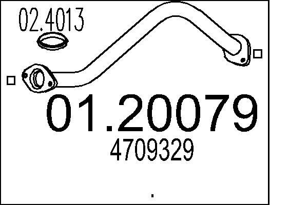 MTS Udstødningsrør 01.20079 MTS 01.20079 Rør til udstødning Opel Rekord D Coupe billig