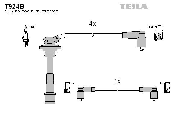 TESLA Kit cavi candele T924B T924B Cavi candele TESLA TOYOTA MR 2 costo