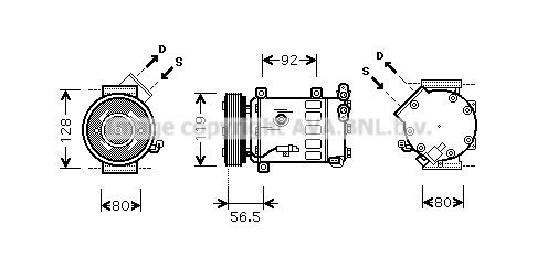 PRASCO AC-kompressor CNAK242 CNAK242 PRASCO kompressor till ac PEUGEOT 307