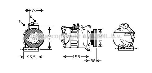 PRASCO Klimakompressor VOAK143 Klimakompressor PRASCO 340-360 VOAK143 billig