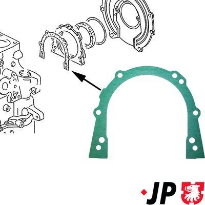 Φλάντζα, καπάκι (στροφαλοθάλαμος) JP GROUP 1119100100 JP GROUP 1119100100 Σετ επισκευής στροφαλοθάλαμος AUDI 80 2018