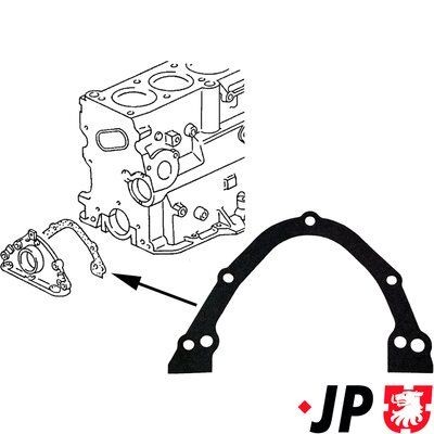 JP GROUP Pakning, krumtaphus-dæksel 1119100300 Pakningssæt krumtaphus Volkswagen 6X1, 6E1 1119100300 JP GROUP