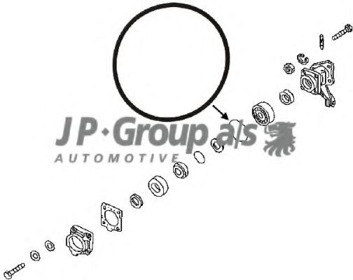 JP GROUP Akseltetningsring, hjullager 8151250506 JP GROUP 8151250506 Hjullagersett VW Karmann Ghia Coupé billige