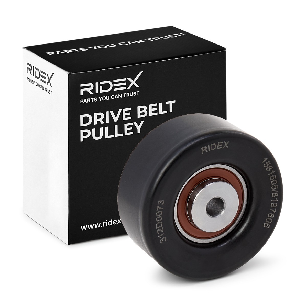 RIDEX Τροχαλία παρέκκλισης, ιμάντας poly-V 312D0073 Τροχαλία αδρανείας ιμάντα poly v RIDEX 207 312D0073 φθηνά