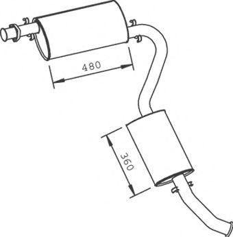 DINEX Mellem- / bagerste lydpotte 33335 33335 Bagpotte DINEX FIAT UNO