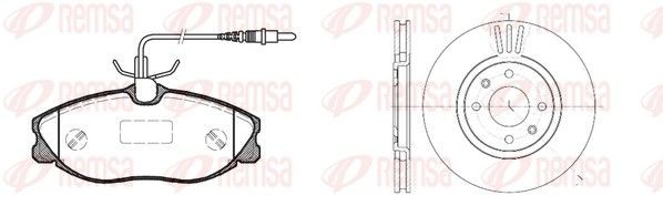 REMSA Bremseskiver og klodser 8604.00 Bremse-kit REMSA Peugeot 107 8604.00