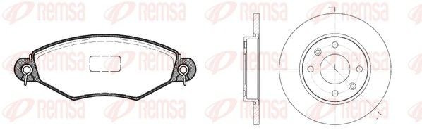 REMSA Bremseskiver og klodser 8643.02 Bremseklodser og skiver REMSA Peugeot 107 8643.02