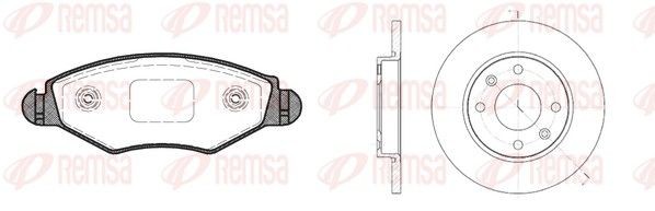 REMSA Disques et plaquettes de freins 8643.04 Peugeot RIFTER Kit de freinage REMSA 8643.04