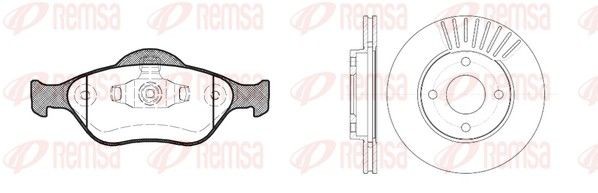 REMSA Brake discs and pads set 8766.00 FORD C-MAX REMSA brake discs and pads 876600