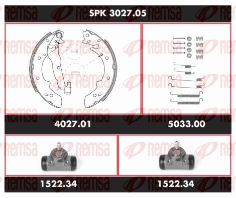 REMSA Kit de freins, freins à tambours SPK 3027.05 SPK 3027.05 REMSA Kit freins à tambours Mazda pas cher