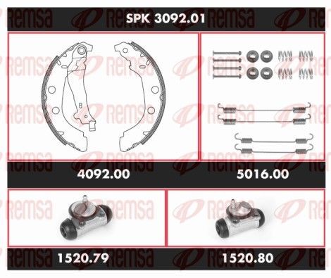 REMSA Kit de freins, freins à tambours SPK 3092.01 REMSA SPK3092.01 Kit freins à tambours Peugeot 406 Break prix