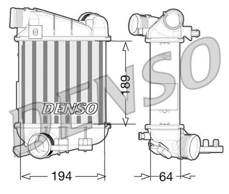 DENSO Interkūlers DIT02027 Starpdzesētājs DENSO V50 DIT02027 lēti