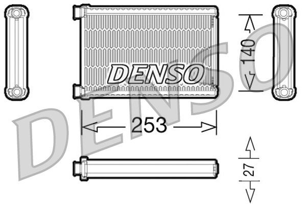 DENSO Výmenník tepla vnútorného kúrenia DRR05005 Radiátor kúrenia DENSO Volkswagen DRR05005