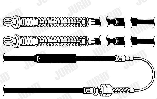 JURID Tautrekk, håndbremse 432019J 432019J Bremsewire JURID FIAT GRANDE PUNTO