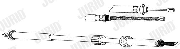 JURID Tautrekk, håndbremse 432644J Bremsewire JURID Fiat GRANDE PUNTO 432644J