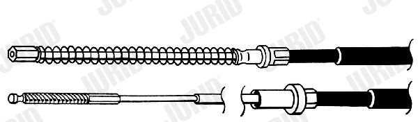 JURID Tautrekk, håndbremse 432834J Bremsekabel JURID Volkswagen GOLF 432834J