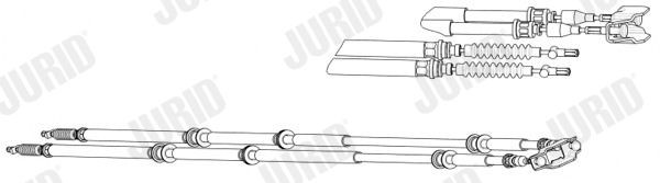 JURID Żażné lanko parkovacej brzdy 433018J Lanko ručnej brzdy JURID Opel AGILA 433018J