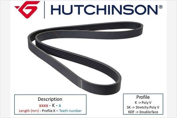 HUTCHINSON Cinghia servizi 1745 K 6 1745 K 6 costo Cinghia servizi HUTCHINSON VOLVO V60