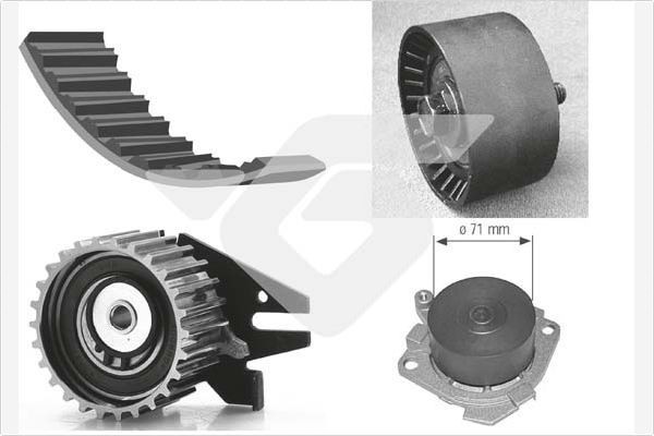 HUTCHINSON Distributieriem set + waterpomp KH 184WP25 Alfa Romeo 1750-2000 Tandriemset HUTCHINSON KH 184WP25