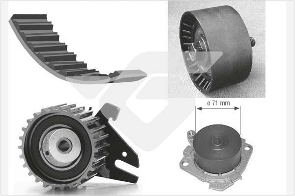 HUTCHINSON Registerreimsett med vannpumpe KH 273WP25 Vannpumpe + registerreimsett ALFA ROMEO HUTCHINSON KH 273WP25