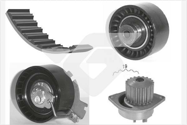 HUTCHINSON Distributieriem set + waterpomp KH 281WP37 Distributieriem met waterpomp HUTCHINSON AMI KH 281WP37 goedkoop